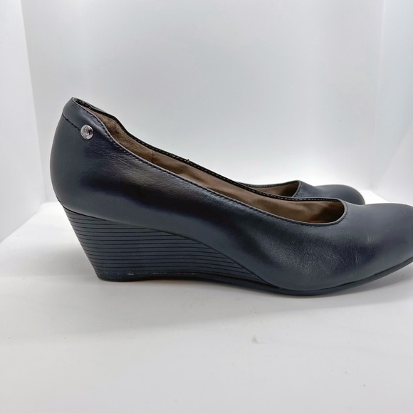 Hush Puppies Women's Leather Black Wedge Heel Pumps, Size 9 - Picture 5 of 7